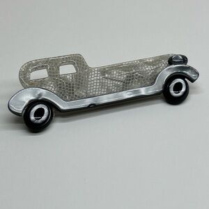 Vintage Lea Stein Paris Rolls Royce Phantom Car Brooch Pin Black and Silver